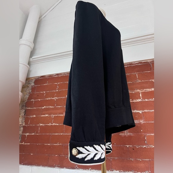 St John Santana Knit Embroidered Jacket Zip Front in Black Signature Hardware - Picture 17 of 17